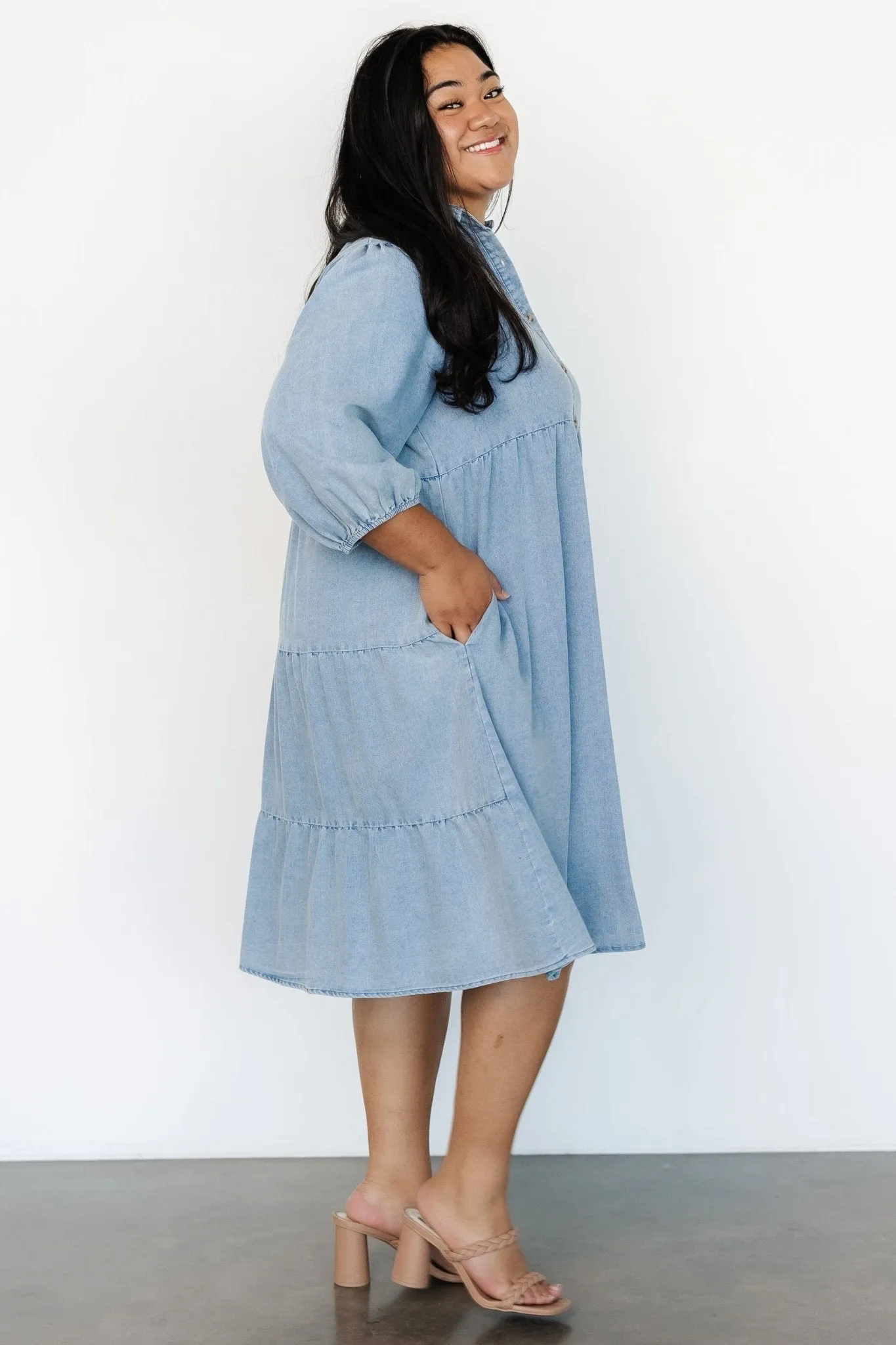Sari Babydoll Dress | Chambray