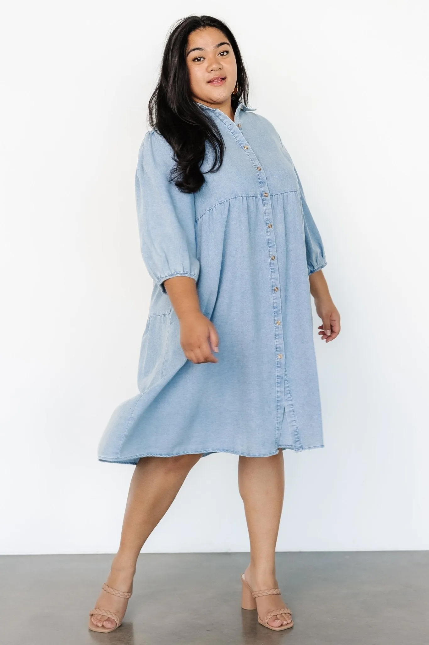 Sari Babydoll Dress | Chambray