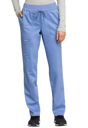 Scrub Pants - Cherokee WW Revolution Women's Mid Rise Tapered Leg Drawstring Pant - Ciel, WW105