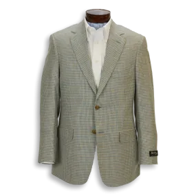 Small Blue and Green Houndstooth with Subtle Gold Windowpane