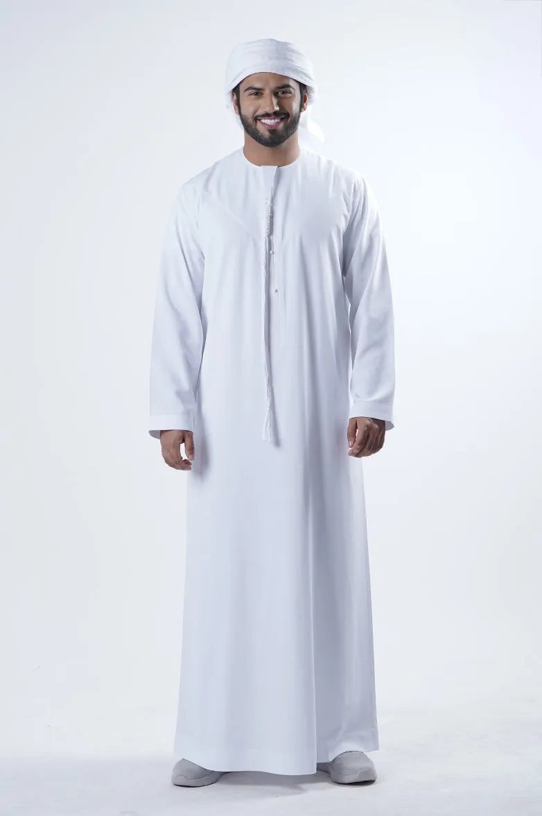 Telal Classic Kandura | Traditional UAE Design with Premium Japan Fabric - Silver Edition