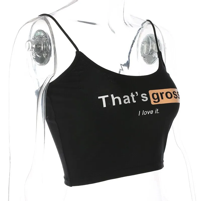 'That's Gross' Black Crop Top