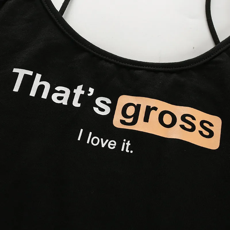 'That's Gross' Black Crop Top
