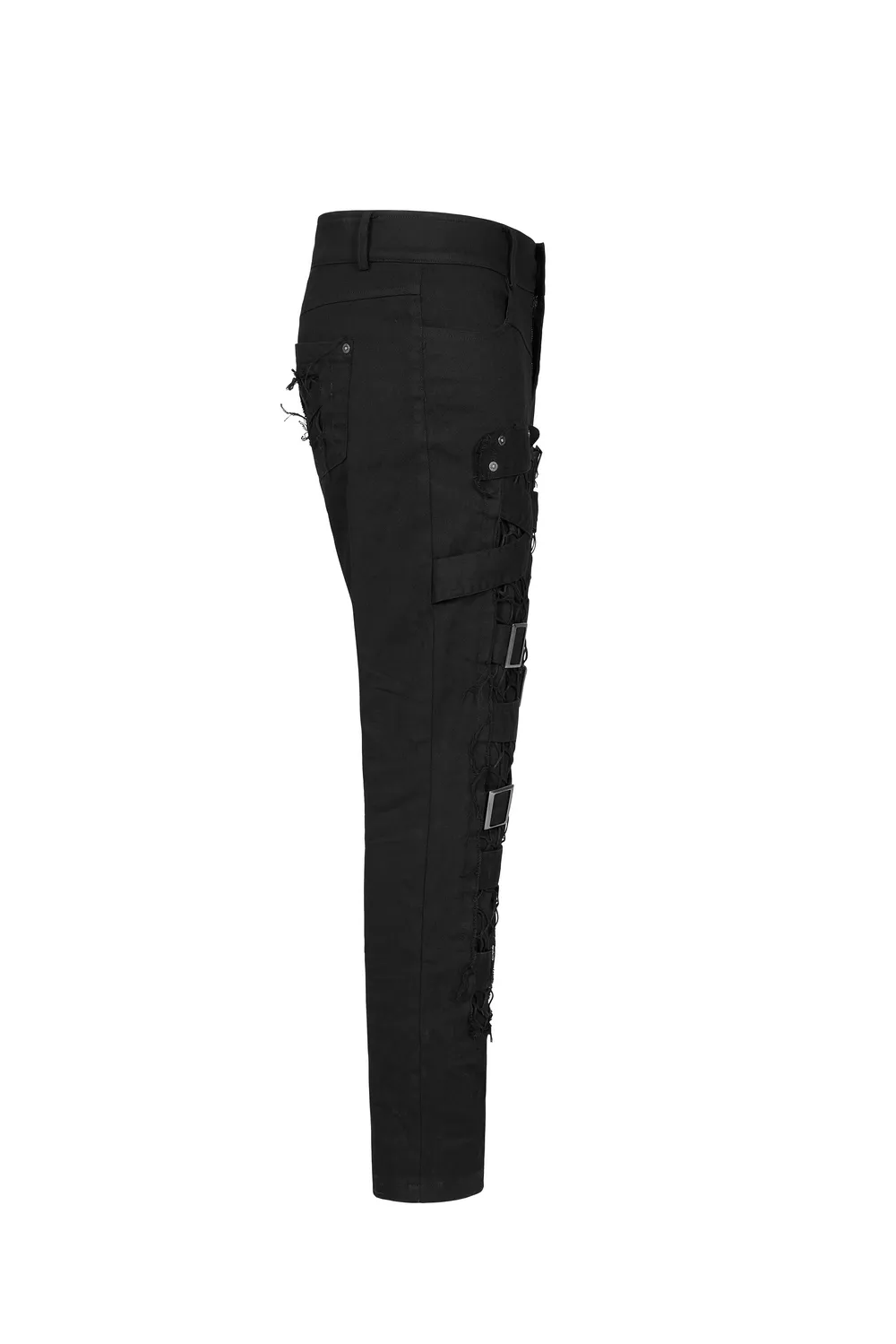 Urban Gothic Buckled Strap-Detailed Cargo Pants