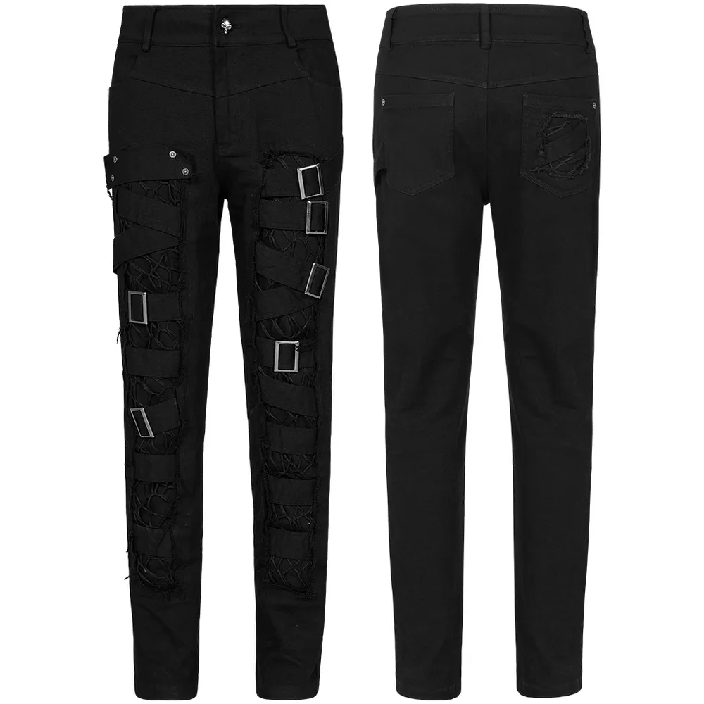 Urban Gothic Buckled Strap-Detailed Cargo Pants