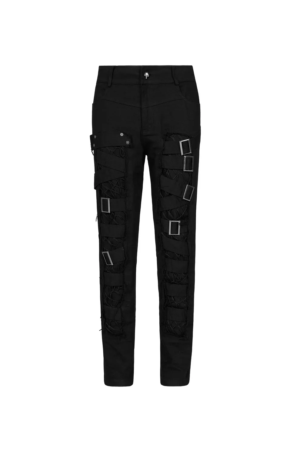 Urban Gothic Buckled Strap-Detailed Cargo Pants