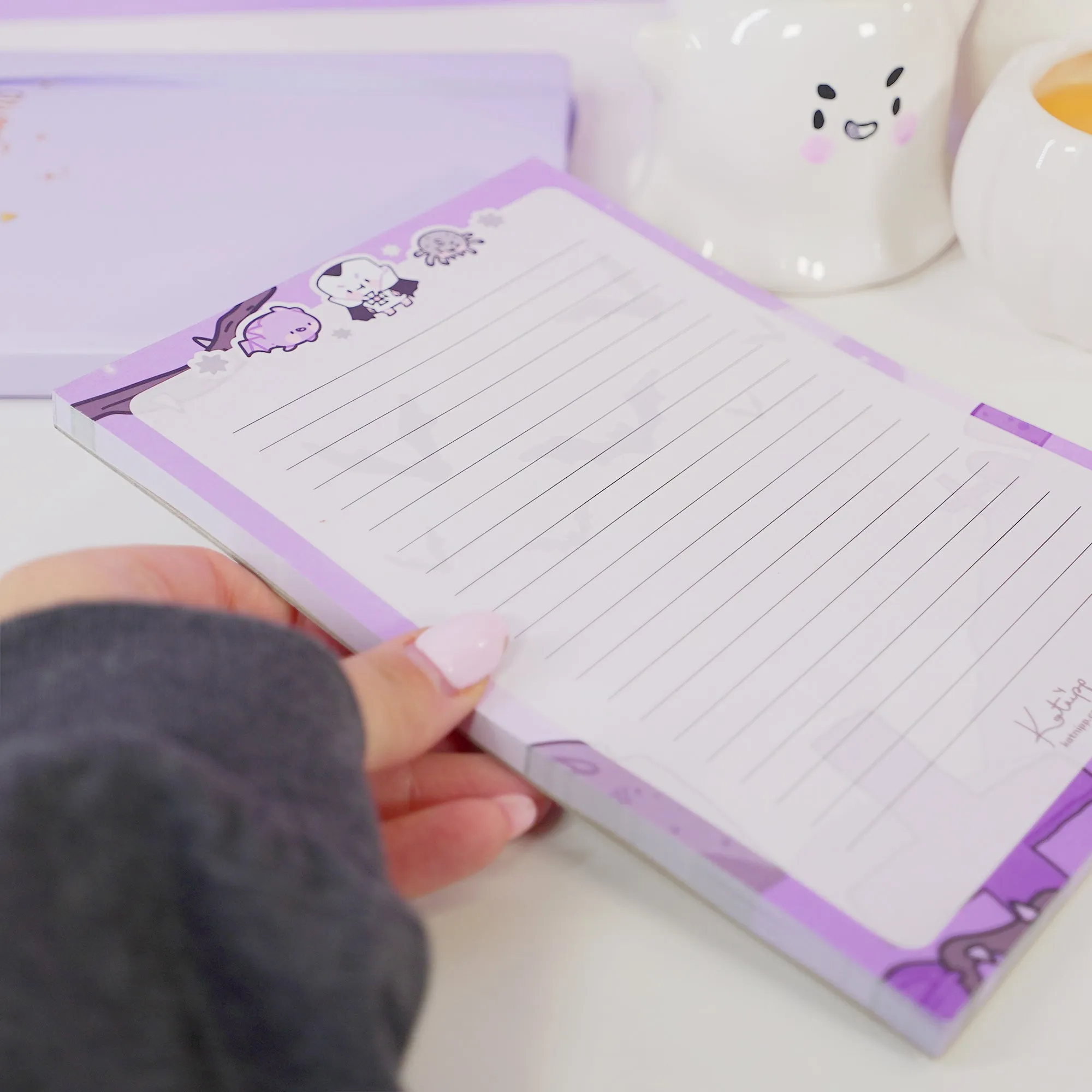 Vampies Vault A5 Notepad | Gothic Halloween Stationery | Spooky Kawaii Vampire, Spider & Bat Design