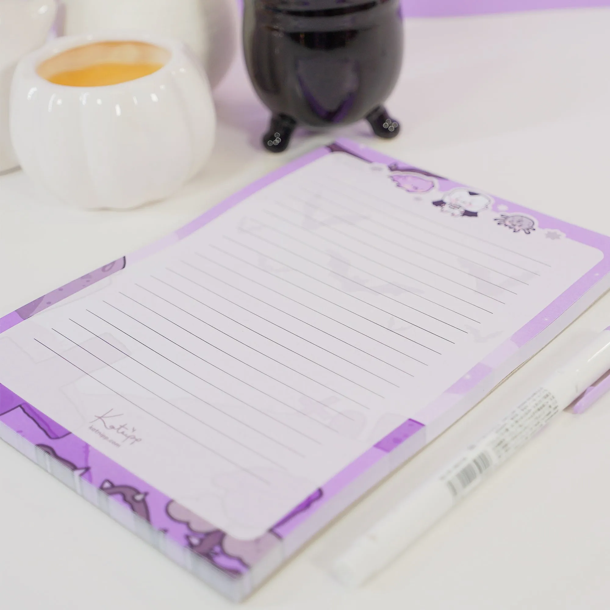 Vampies Vault A5 Notepad | Gothic Halloween Stationery | Spooky Kawaii Vampire, Spider & Bat Design