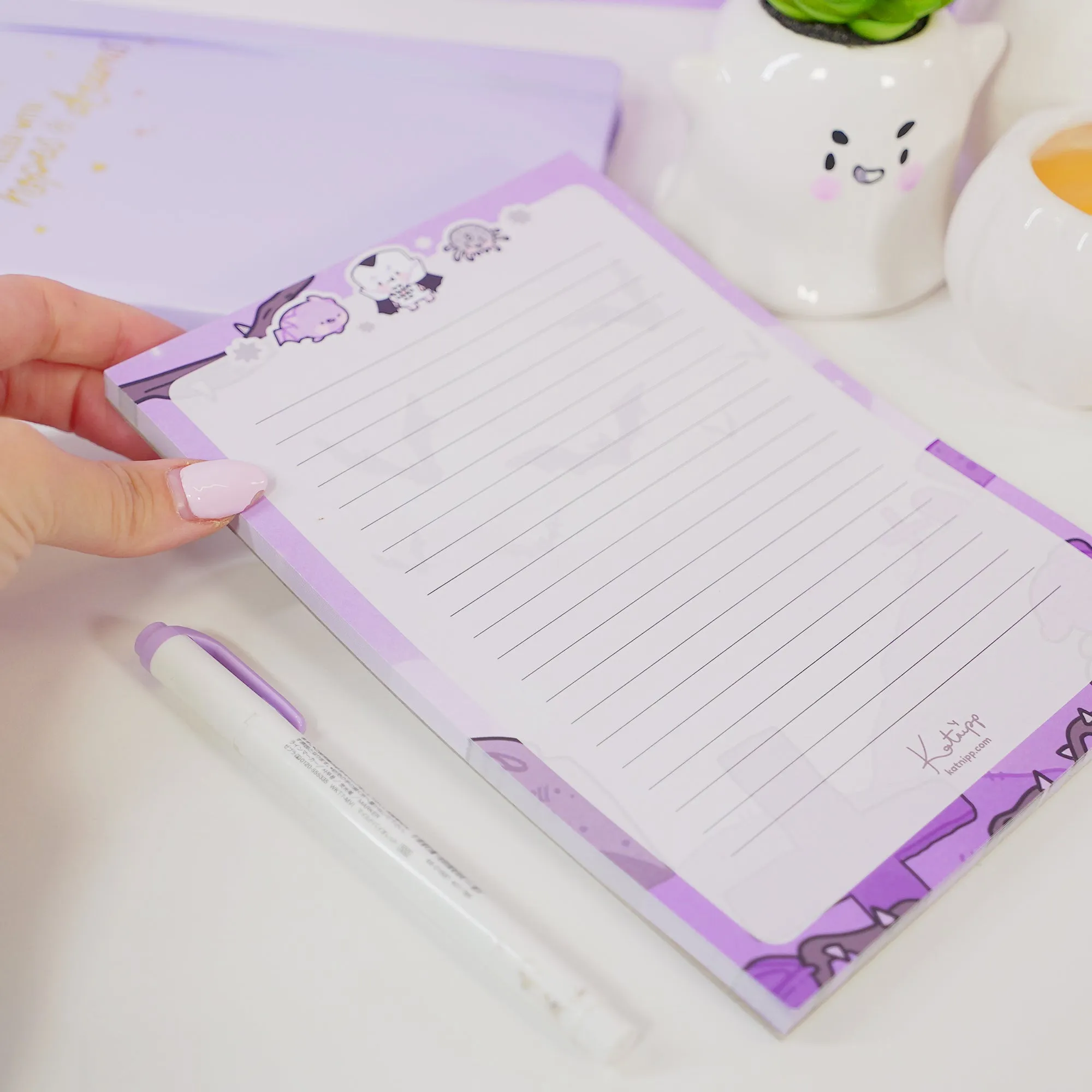 Vampies Vault A5 Notepad | Gothic Halloween Stationery | Spooky Kawaii Vampire, Spider & Bat Design