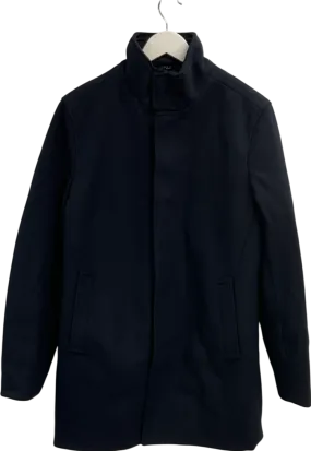 Very Blue Faux Wool Funnel Neck Coat UK S