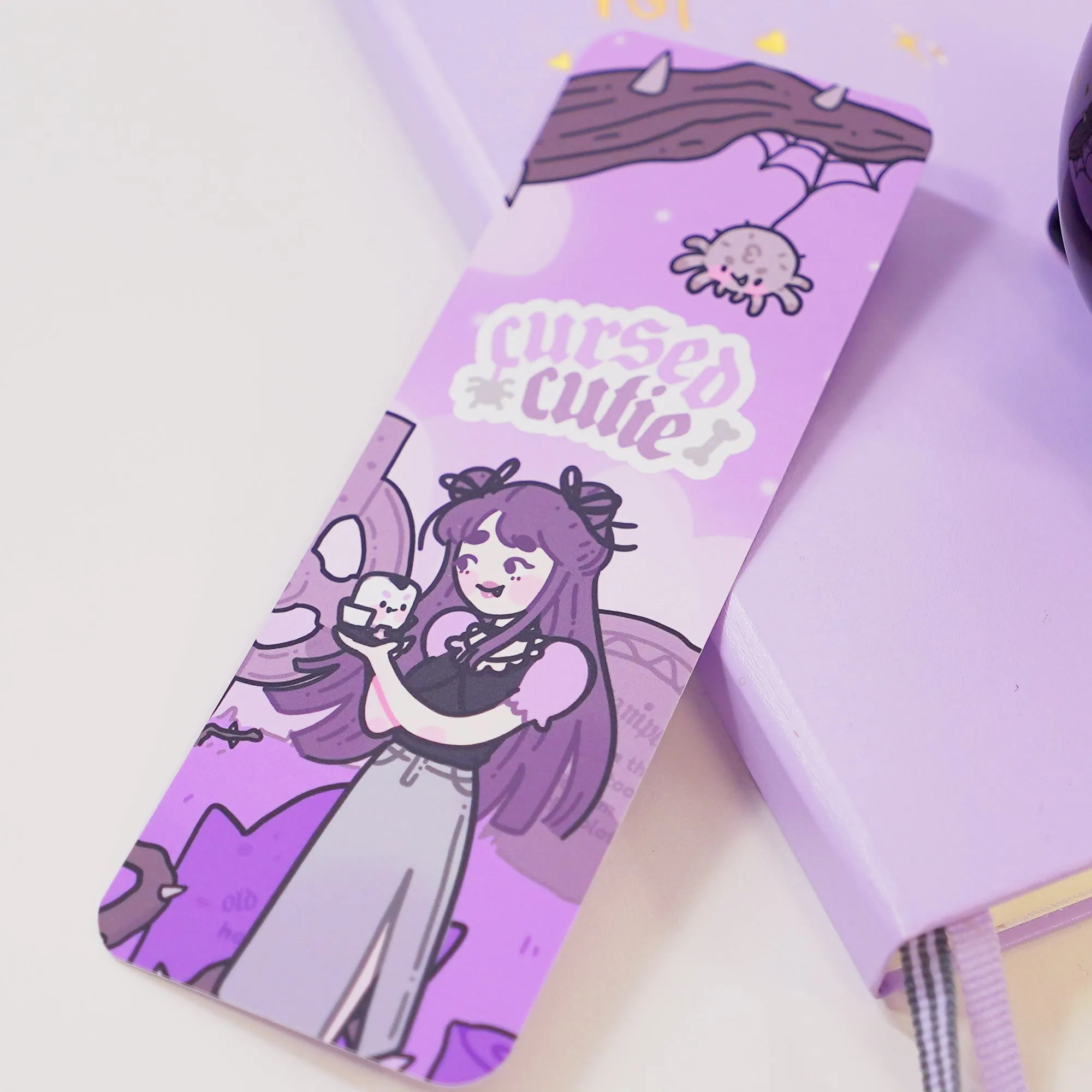 Violet the Vampire Bookmark | Cursed Cutie Quote | Spooky Cute Stationery