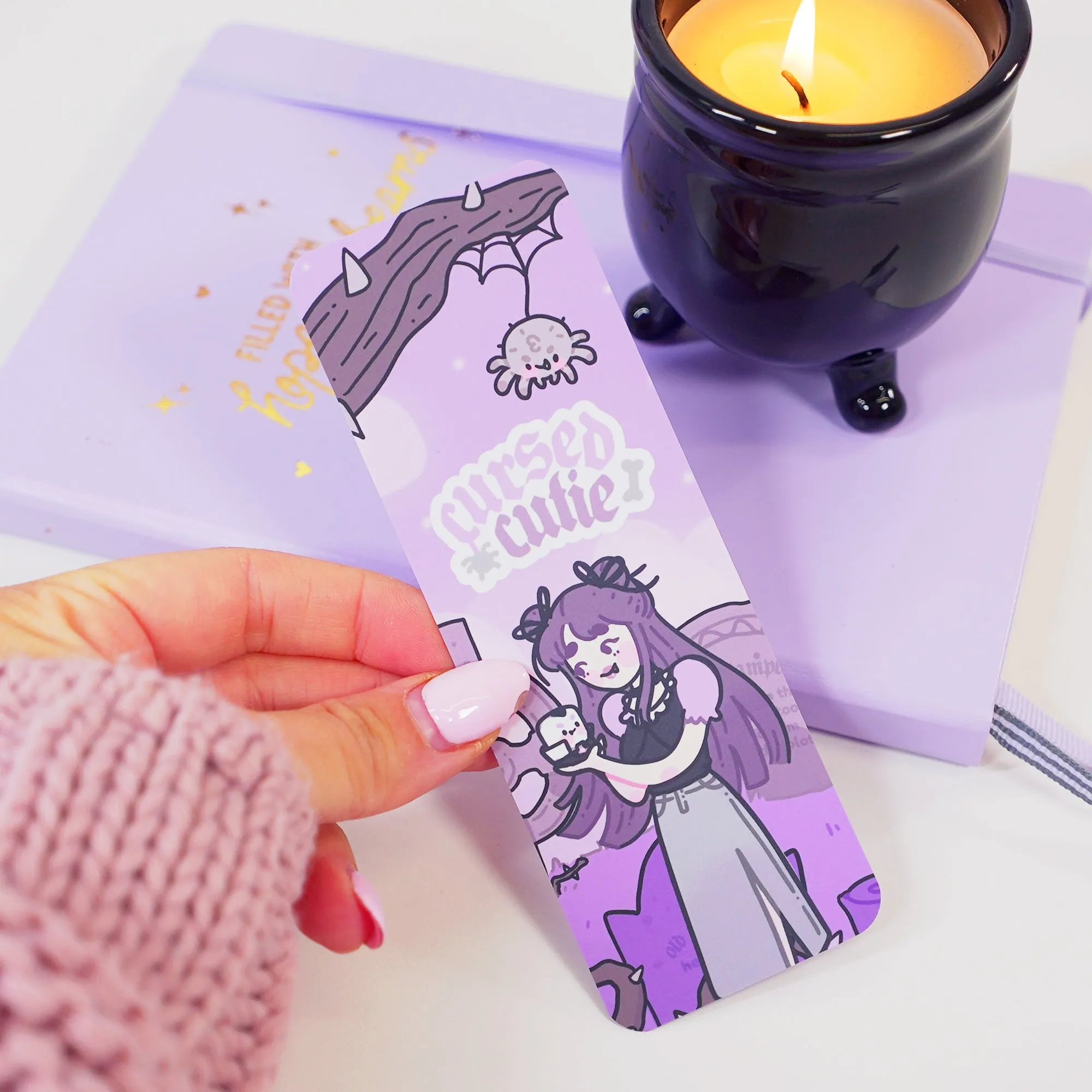 Violet the Vampire Bookmark | Cursed Cutie Quote | Spooky Cute Stationery
