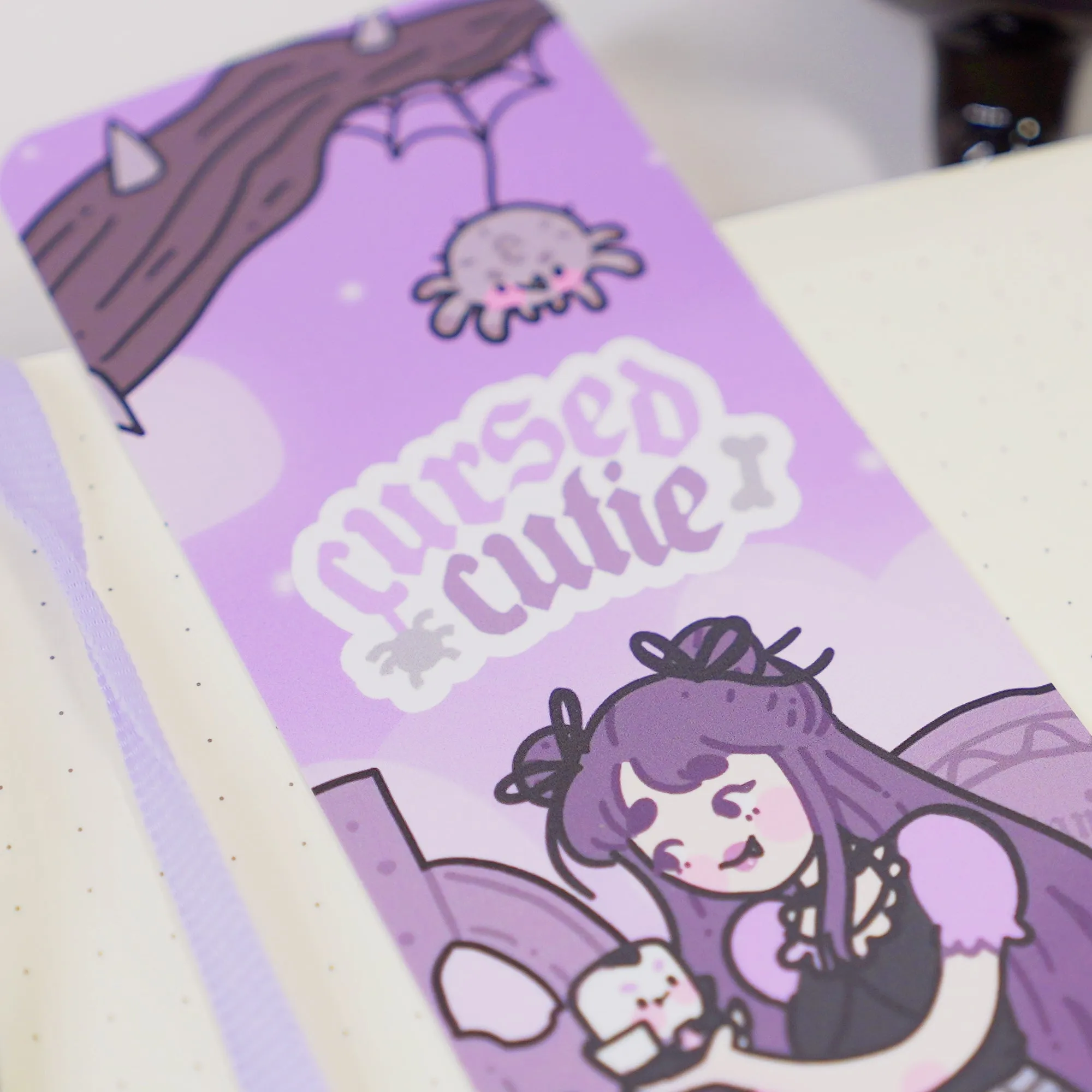 Violet the Vampire Bookmark | Cursed Cutie Quote | Spooky Cute Stationery