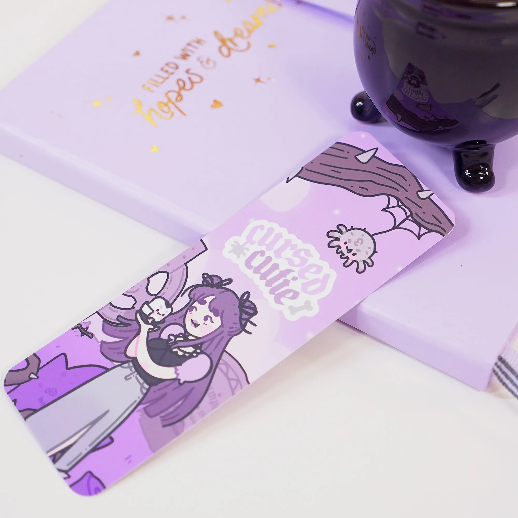 Violet the Vampire Bookmark | Cursed Cutie Quote | Spooky Cute Stationery