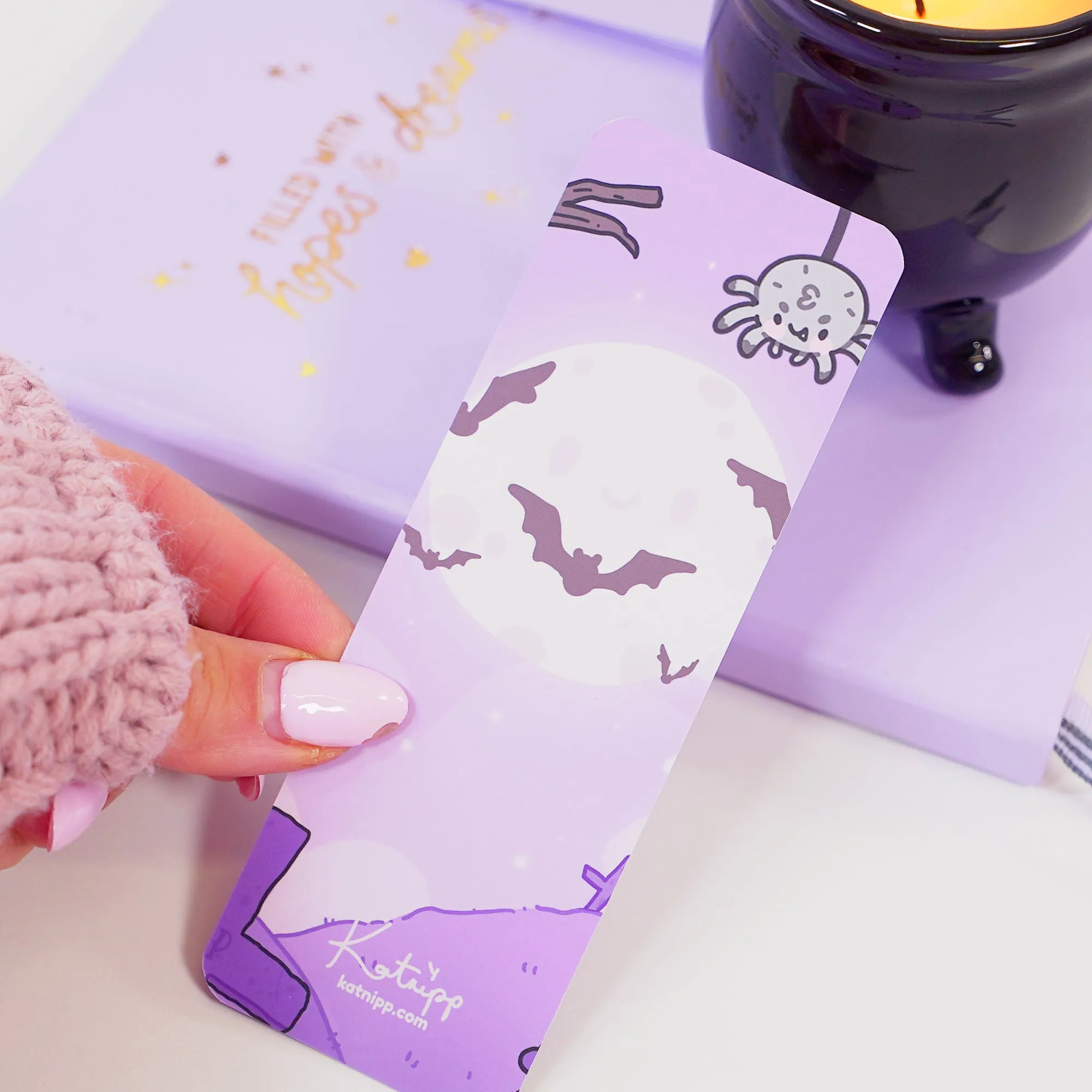 Violet the Vampire Bookmark | Cursed Cutie Quote | Spooky Cute Stationery