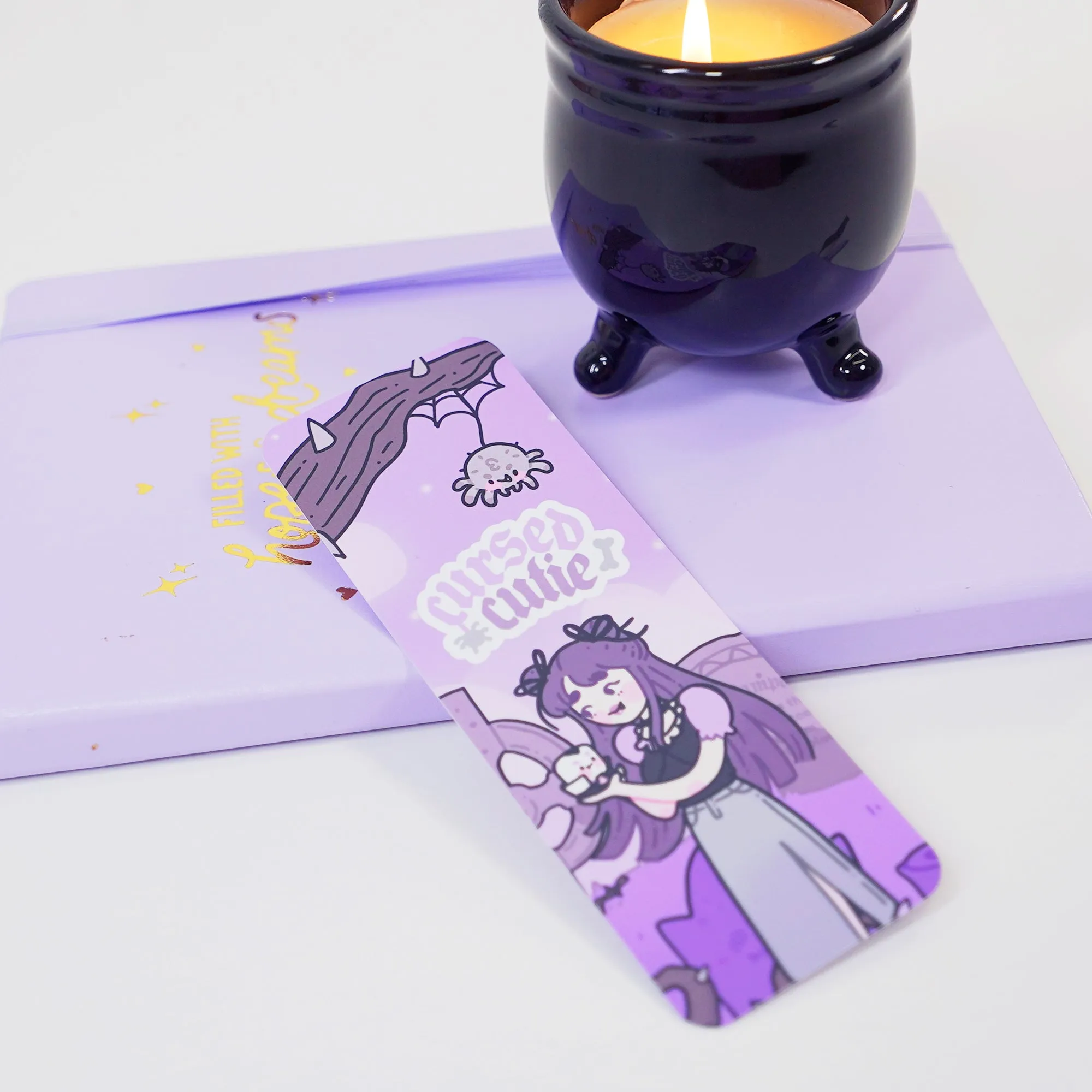 Violet the Vampire Bookmark | Cursed Cutie Quote | Spooky Cute Stationery