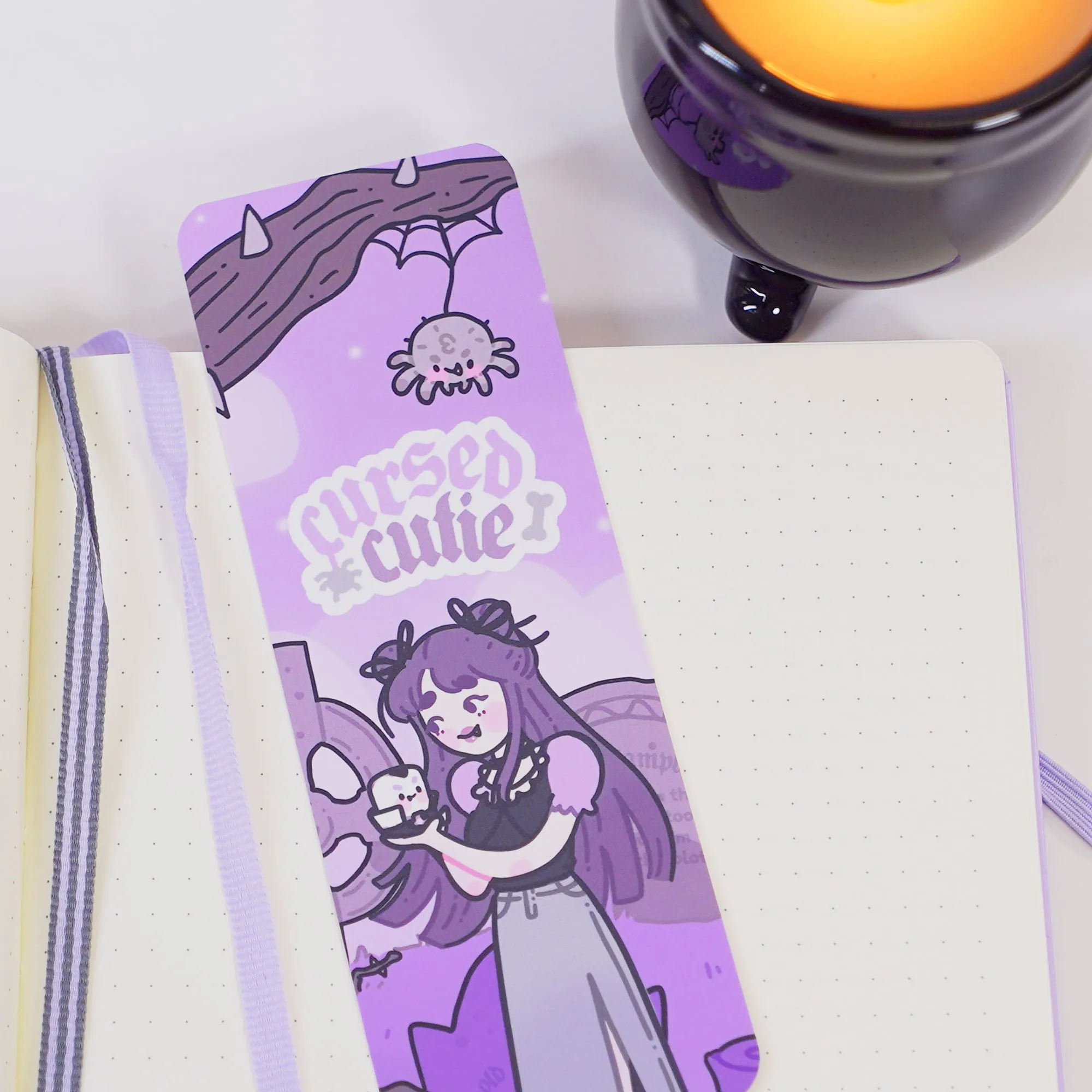Violet the Vampire Bookmark | Cursed Cutie Quote | Spooky Cute Stationery