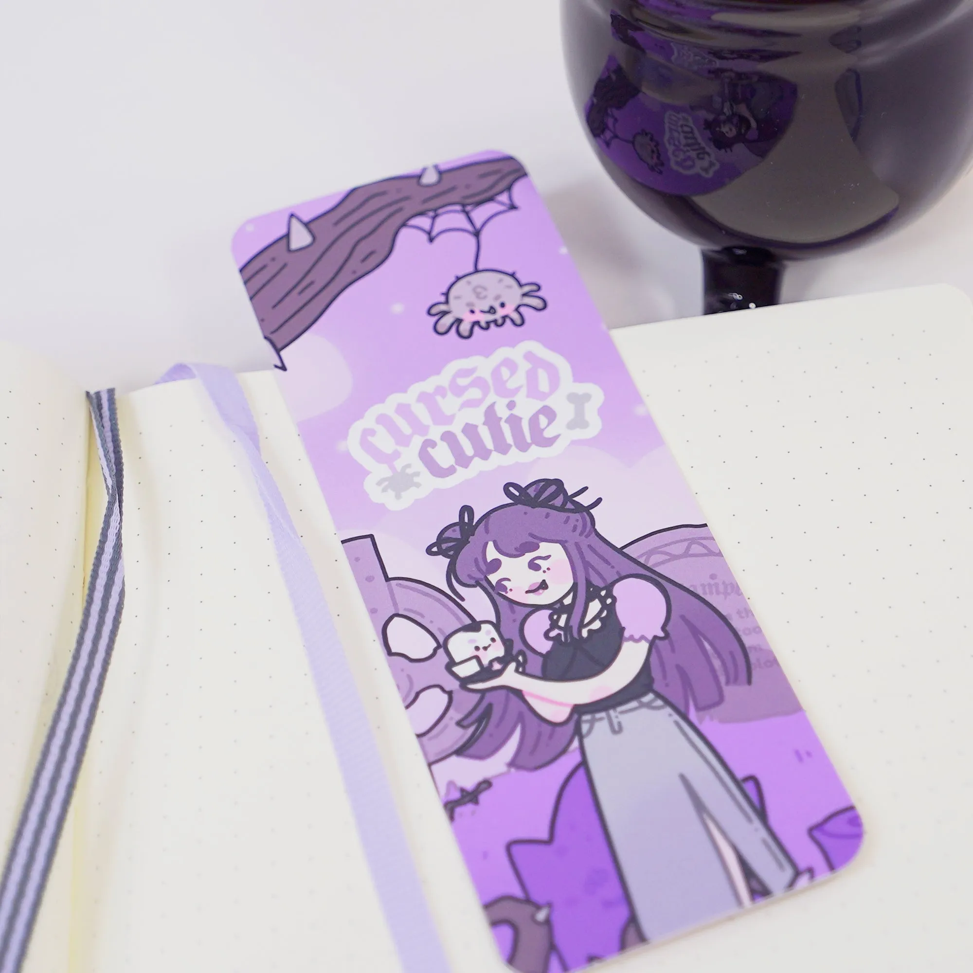 Violet the Vampire Bookmark | Cursed Cutie Quote | Spooky Cute Stationery