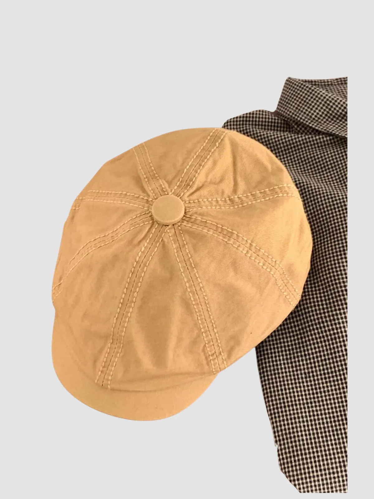 WLS Japanese Curved Brim Retro Beret Hat