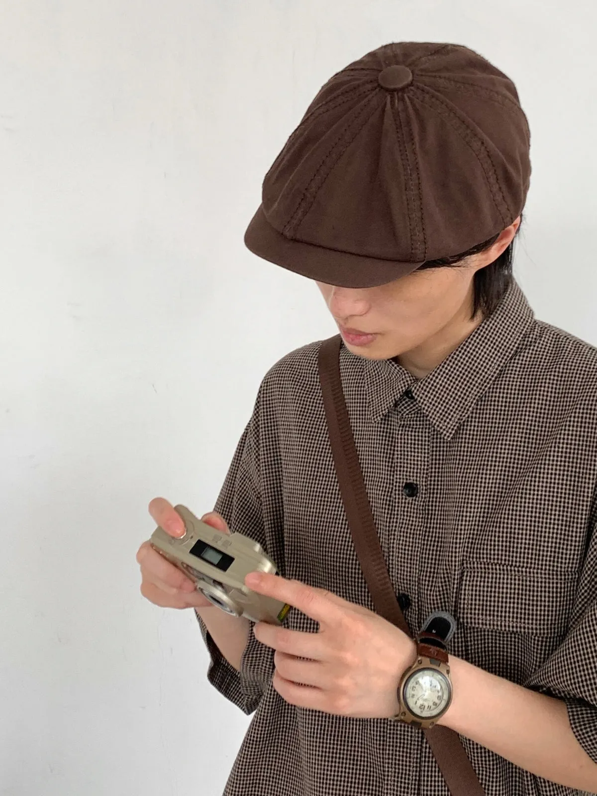 WLS Japanese Curved Brim Retro Beret Hat