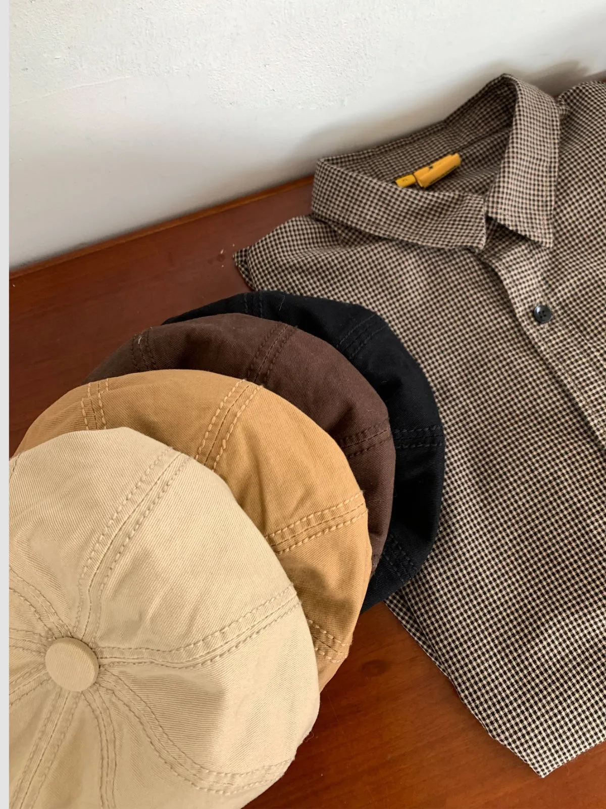 WLS Japanese Curved Brim Retro Beret Hat
